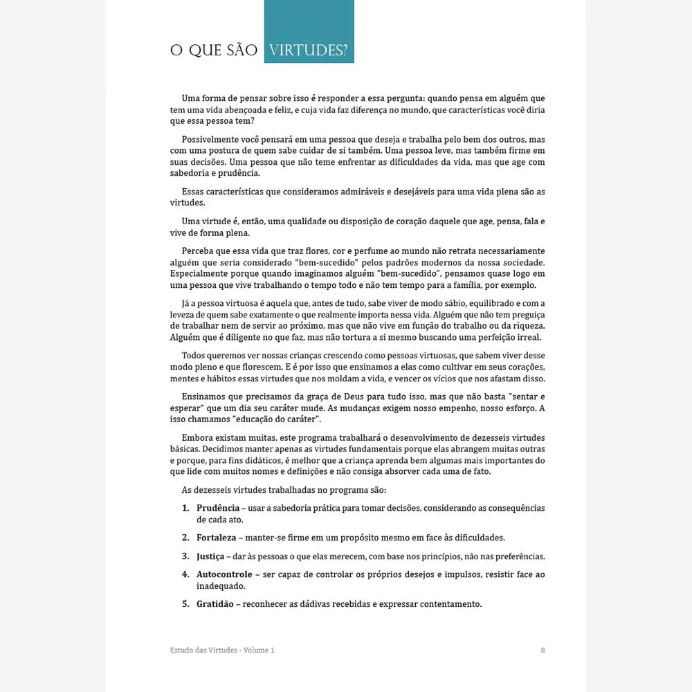 Estudo das Virtudes - Volume 1